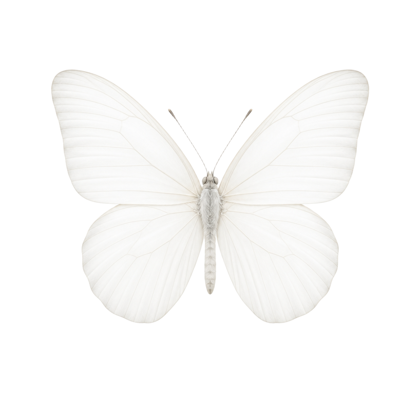White butterfly emblem